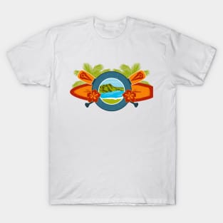 Hawaiian Island Ocean Sea Diamond Head Emblem T-Shirt